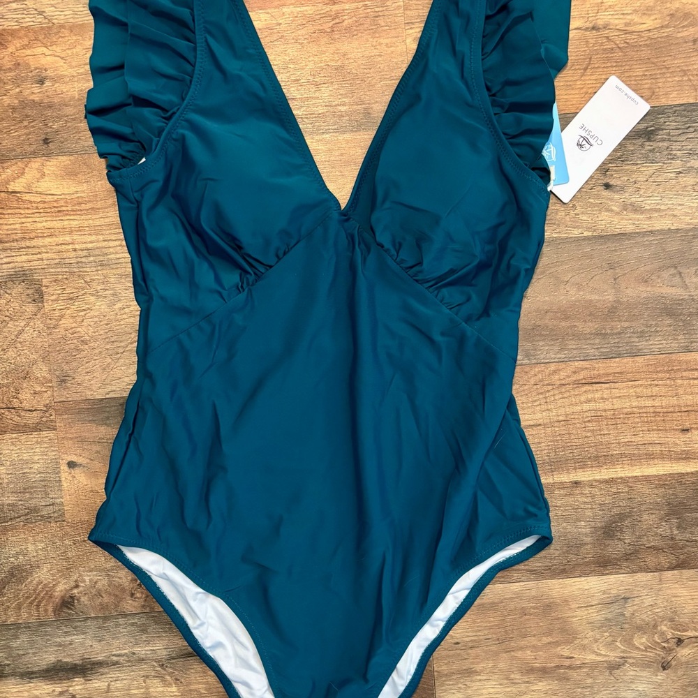 🩱Teal Ruffle One-Piece Swimsuit